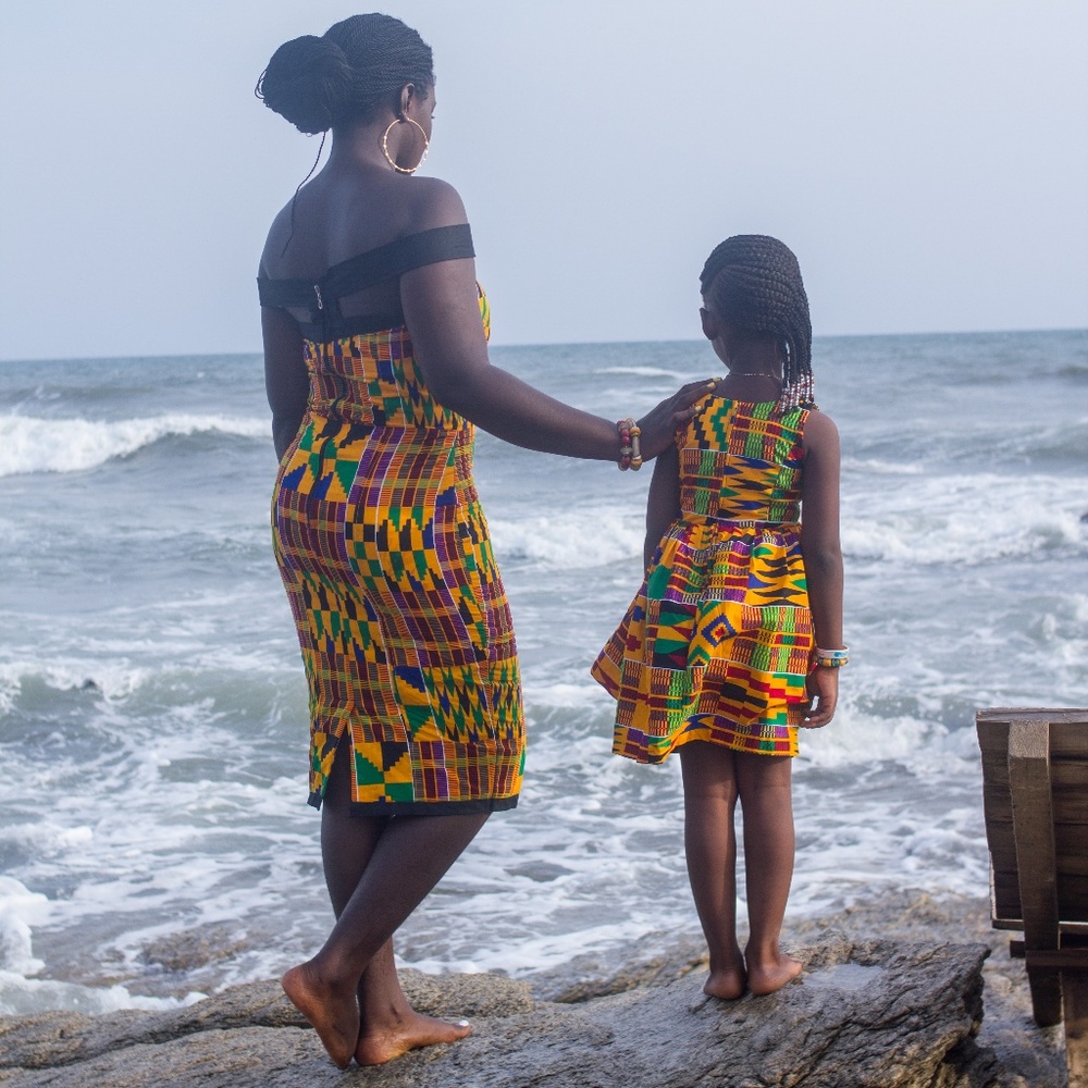 Matching Mom and Daughter Kente Dresses - Picture 2 of 8